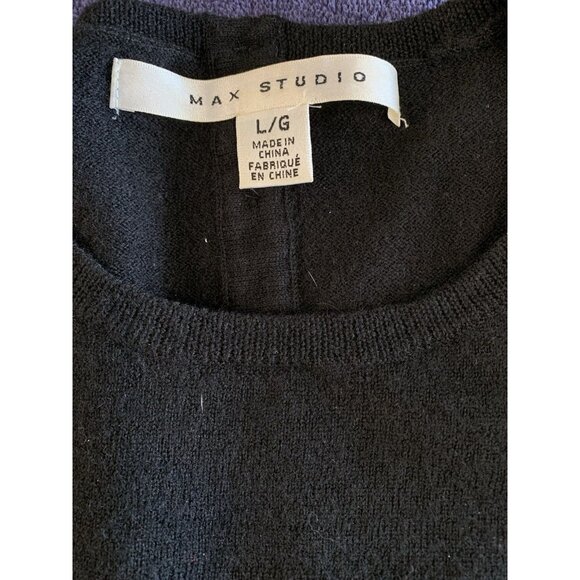 Max Studio Merino Wool Women’s Black Sweater - Picture 3 of 7